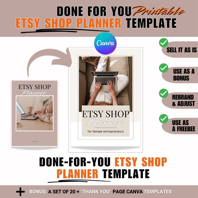 Canva Templates for Etsy Sellers with PLR and MRR Rights