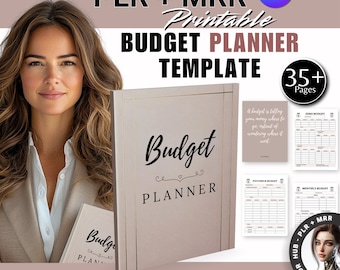 Printable Budget Planner with Stickers | PLR + MRR Rights (Digital Download)