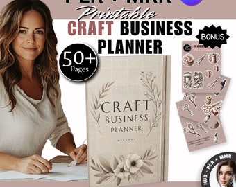 Afdrukbare ambachtelijke businessplanner, Etsy-verkopersgids, MRR PLR (digitale download)