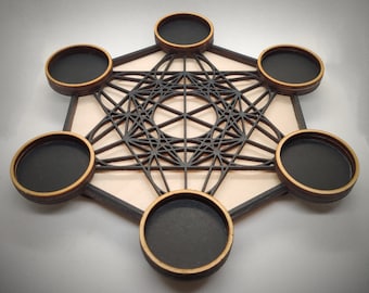 Metatron's Cube Sacred Geometry Candle Holder Project SVG, AI, CDR, Laser digital files, Instant Download