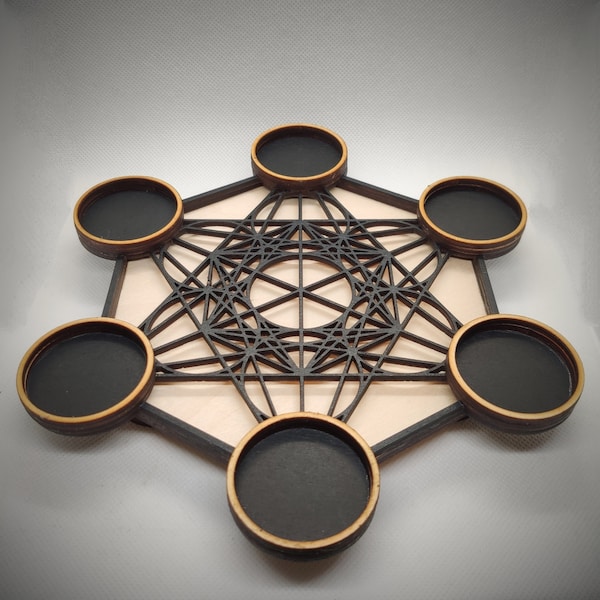 Metatron's Cube Sacred Geometry Candle Holder Project SVG, AI, CDR, Laser digital files, Instant Download