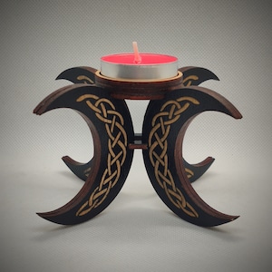 Celtic Moon Candle Holder Project SVG, AI, CDR, Laser digital files, Instant Download