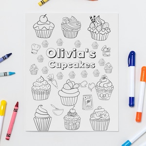 A4 coloring pages for Olivia, instant digital download, five fun coloring in pages especially for girls named Olivia, five different themes
