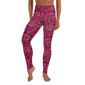 Pink Heart Yoga Leggings