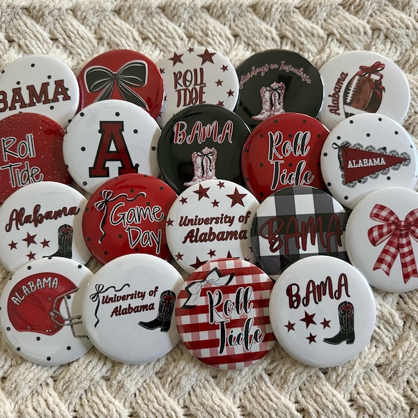 University of Alabama Game Day Tailgate Buttons |   3 Inch