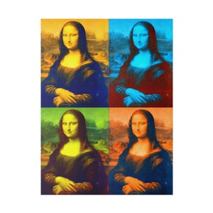Color Block Mona Lisa Digital Download, Mona Lisa Art, Warhol Inspired Color Block Mona Lisa, High Res File Ready for Download