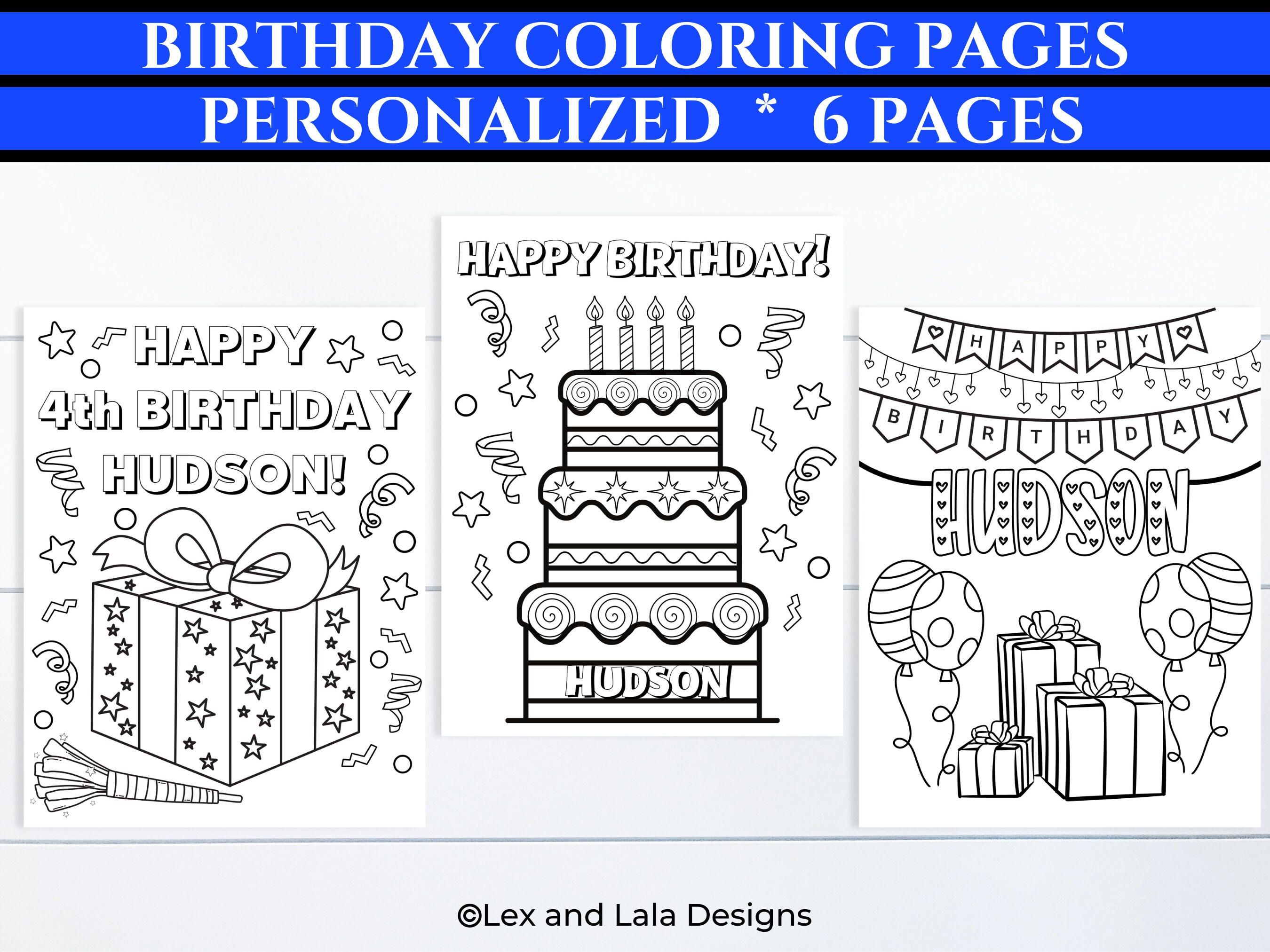 Personalized Birthday Coloring Page for Kids Birthday Party - Etsy