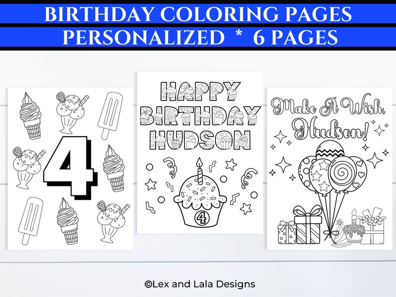 Personalized Birthday Coloring Page for Kids Birthday Party - Etsy