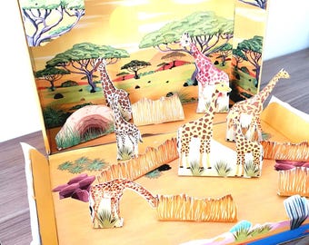 Printable Shoebox Giraffe Diorama: Savanna Habitat Dijital File - Etsy
