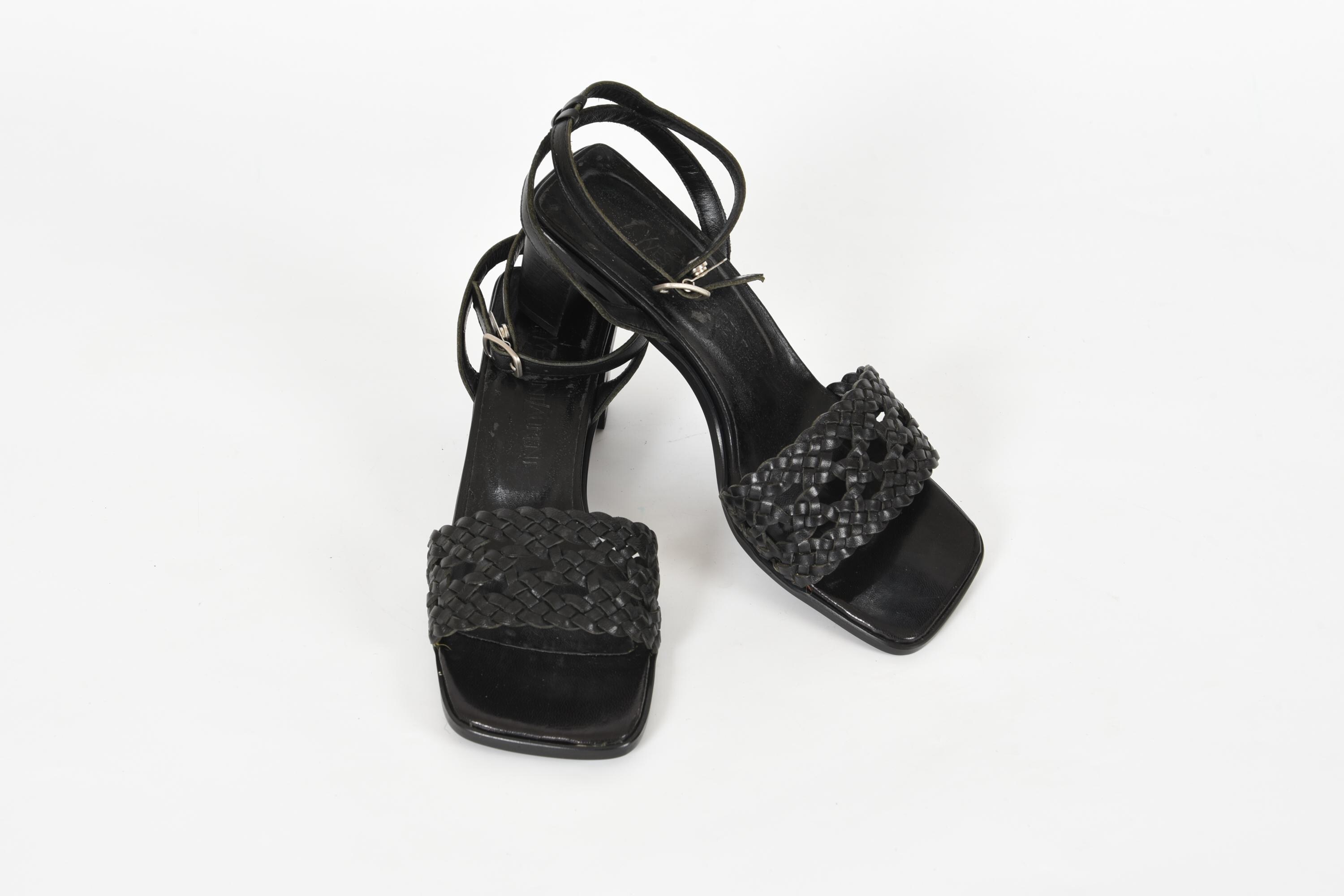 YVES SAINT LAURENT クラシック厚底サンダル　36 Rare! yves saint laurent Iconic Silver Cage Sandals YSL 36 6