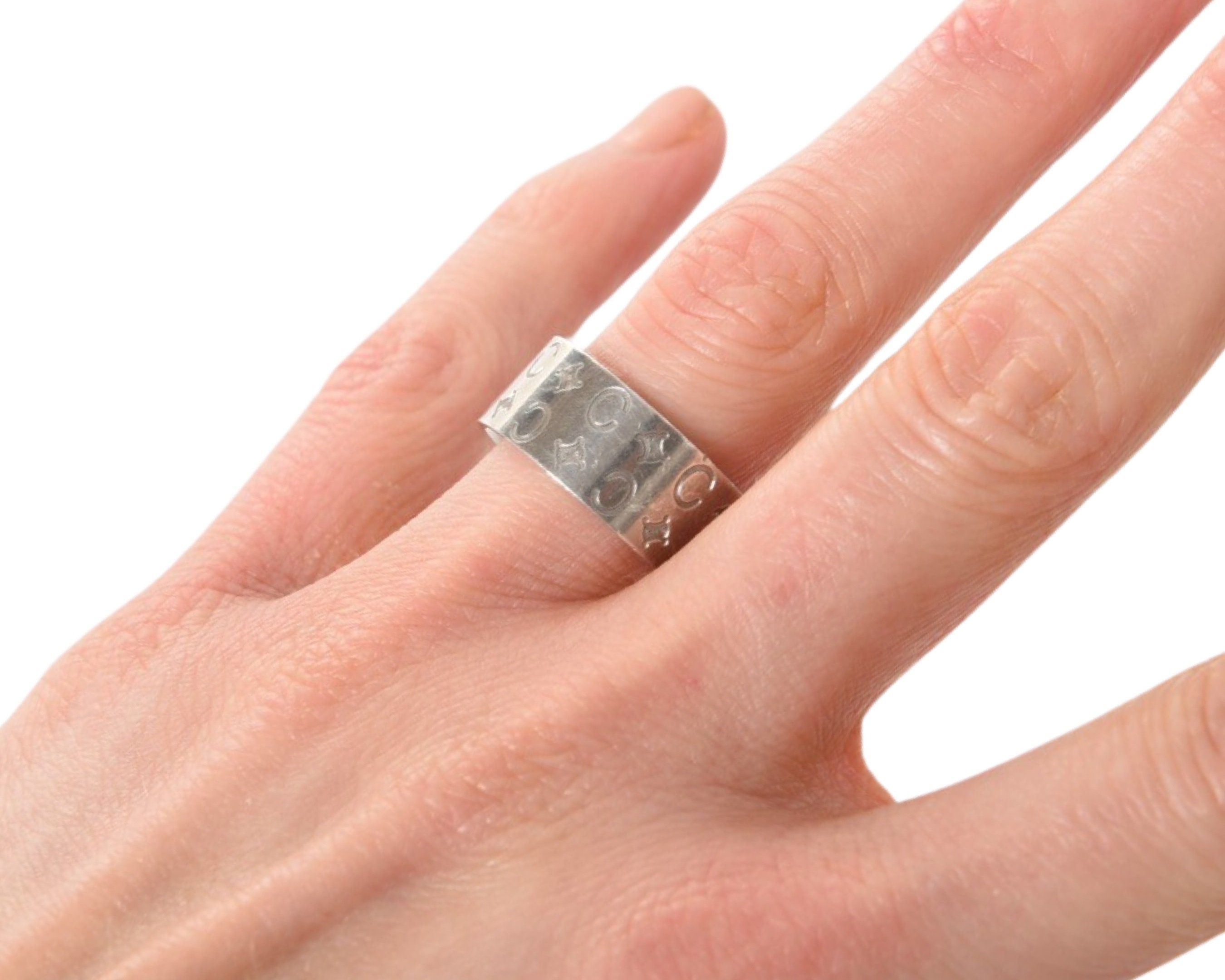 Celine Logo Ring Silver Engraved Size 14 - Etsy