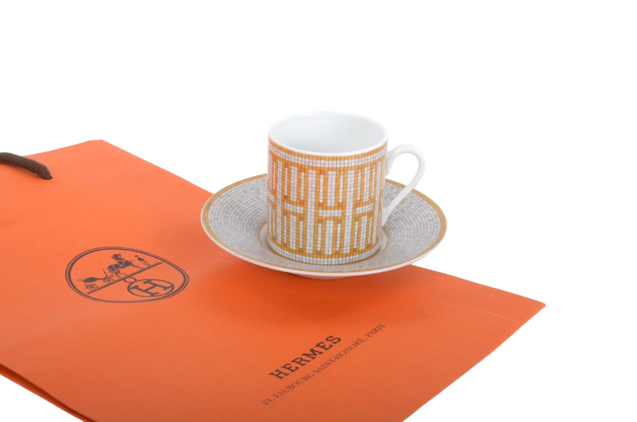 新品未使用】エルメス HERMES ティーカップソーサー4客セット アフリカ 