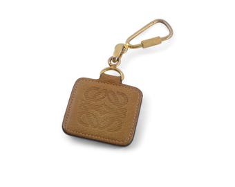 Loewe 1990s Vintage Logo Beige Leather Keychain - Etsy