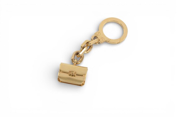 ♡ CELINE ♡ Vintage ♡ unisex Keyring Celine Vintage Triomphe Gold-tone Purse Bag Charm Keychain - Etsy