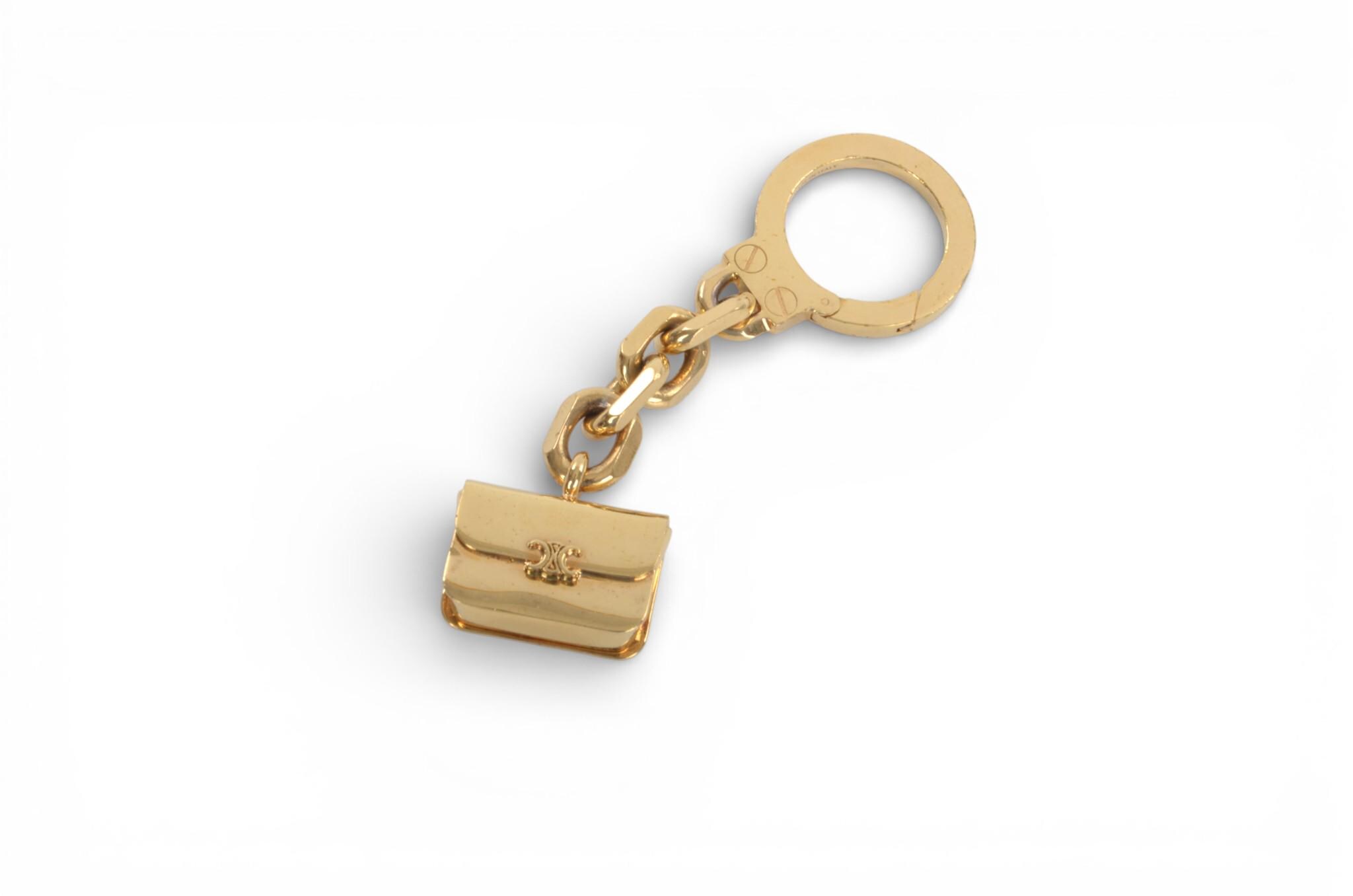 ♡ CELINE ♡ Vintage ♡ unisex Keyring Celine Vintage Triomphe Gold-tone Purse Bag Charm Keychain - Etsy