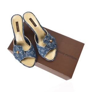 Louis Vuitton Womens Platform & Wedge Sandals 2023 Ss, Blue, 37