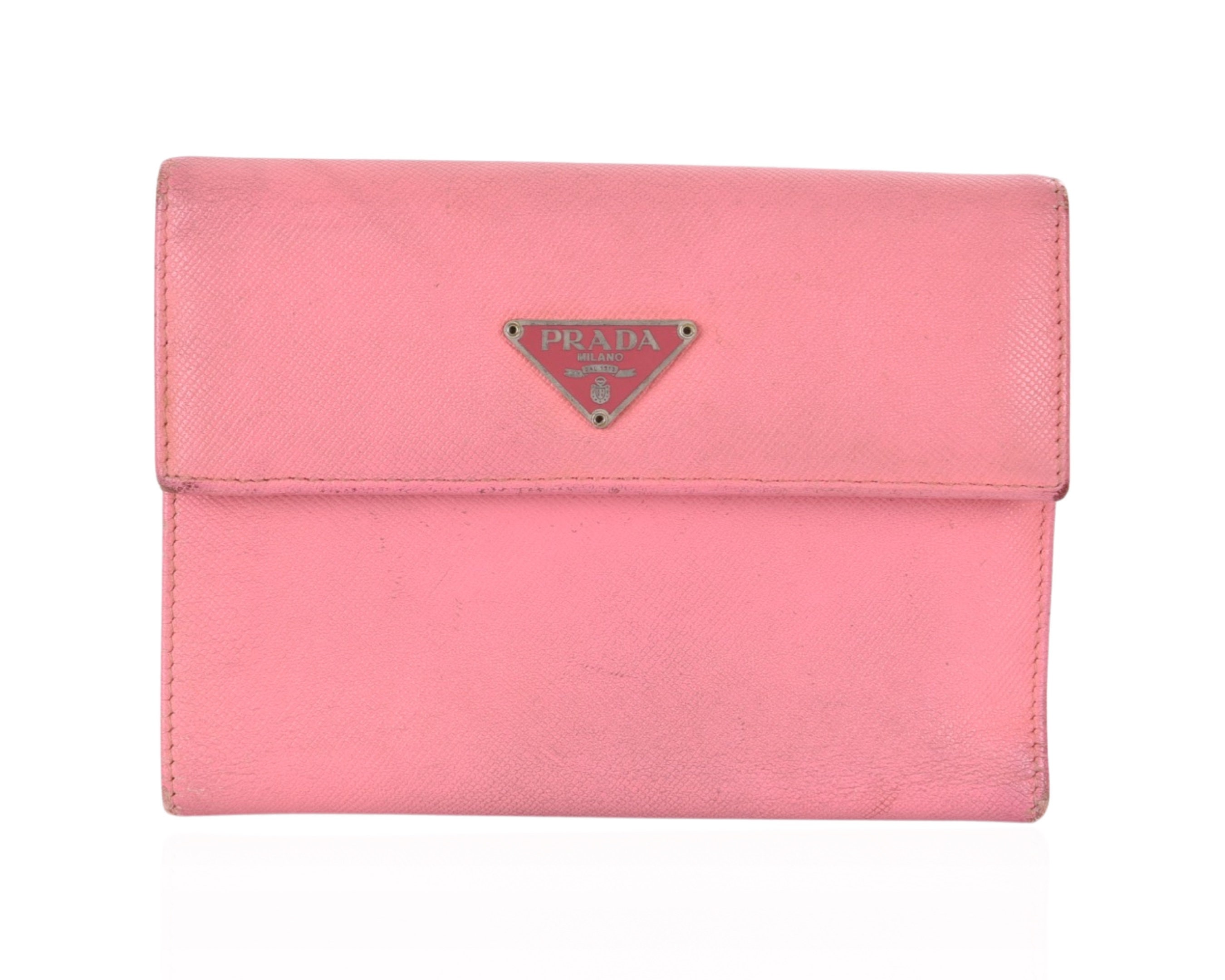 Prada card cheap holder pink