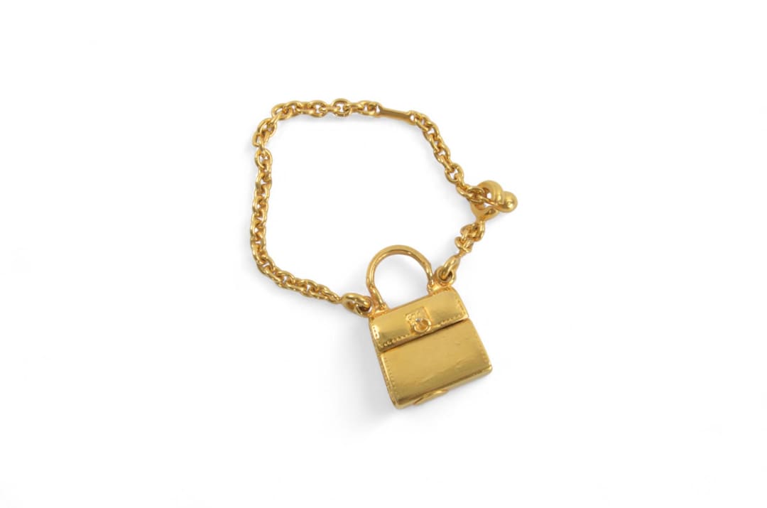 Celine Vintage Gold Tone Purse Bag Charm Keychain - Etsy