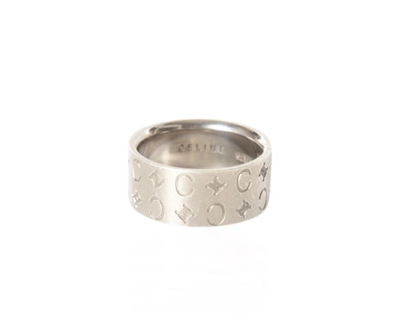 使い勝手の良い Celine Etsy - 14 Size Engraved Silver Ring Logo アクセサリー