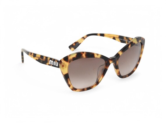 Miu Miu Havana Tortoiseshell Sunglasses Glasses Logo Women's