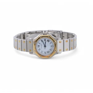 Cartier Santos Ronde Octagon Automatic SS x K18YG Gelbgold Weißes Zifferblatt Damen Bild 3