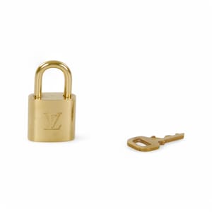 Louis Vuitton Brass Padlock, Vintage Bag Charm, Authentic LV Jewelry
