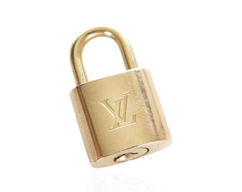 Louis Vuitton Lock Padlock In Gold Metal Brass Vintage