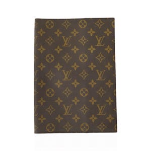 Agenda de escritorio con monograma de Louis Vuitton, carpeta vintage, estuche para notas