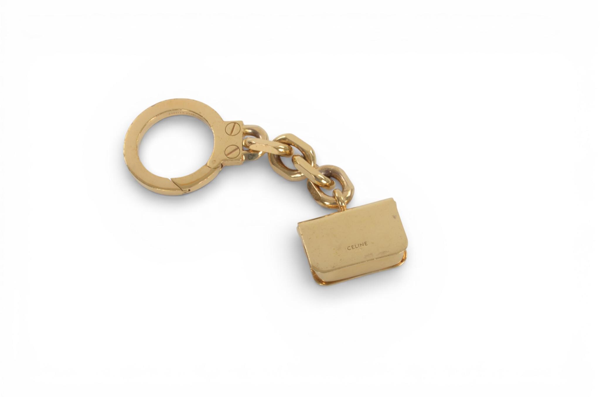 Celine Vintage Triomphe Gold-tone Purse Bag Charm Keychain - Etsy