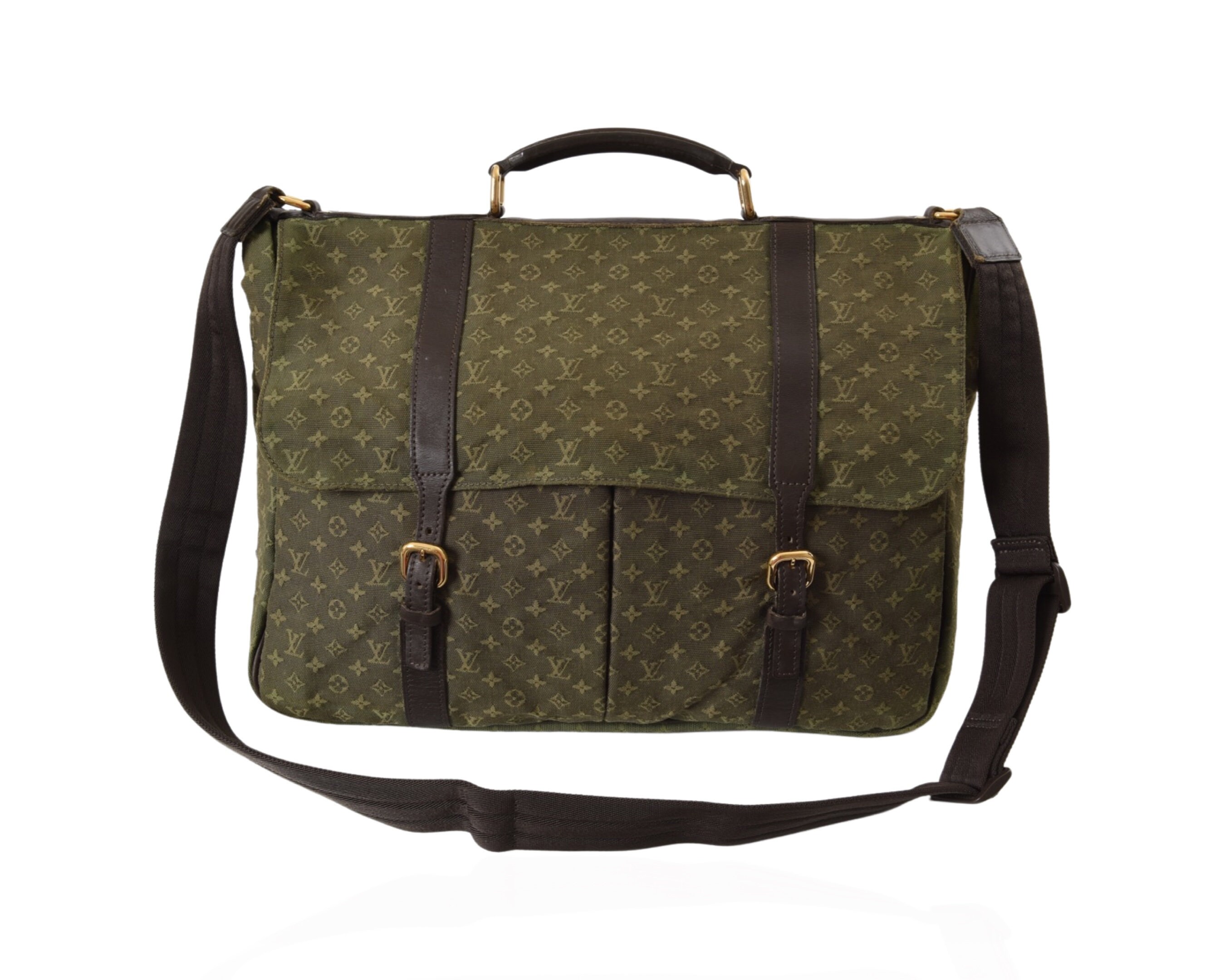 Louis Vuitton Sac Maman Messenger Diaper Bag (Authentic Pre-Owned) Cloth  Green