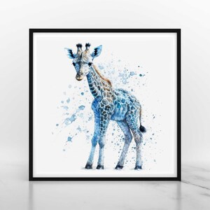 Baby Giraffe Printable Wall Art, Watercolor Baby Giraffe painting, Nursery Wall Art, Animal Print, Safari Animal, Jungle