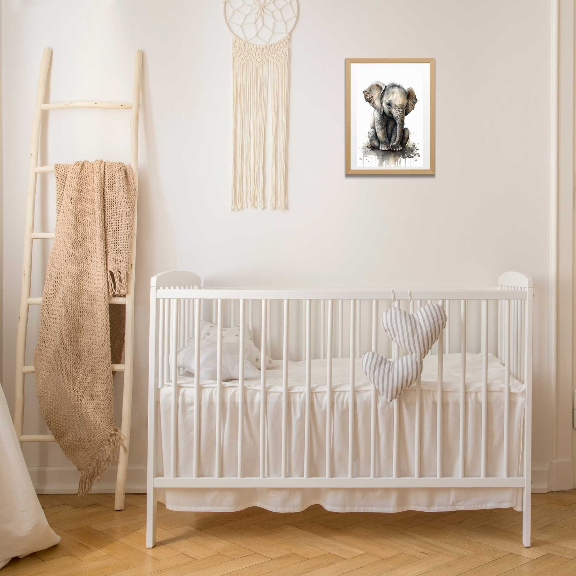 Baby Elephant Printable Wall Art, Watercolor Baby Elephant Painting ...