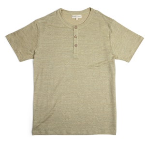 100% Hemp Henley Avocado Green