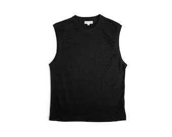 Camiseta retro sin mangas 100 % cáñamo