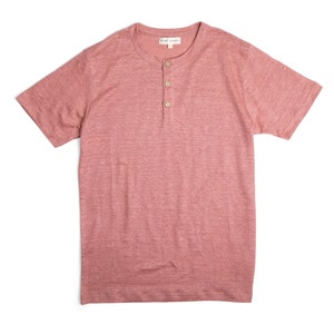 100% Hemp Henley Brick Red
