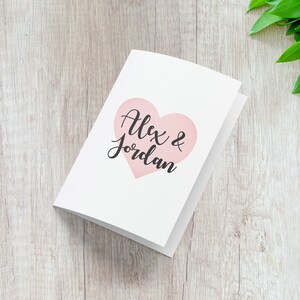 Aangepaste couple's card name art print voor Valentijnsdag of jubileum
