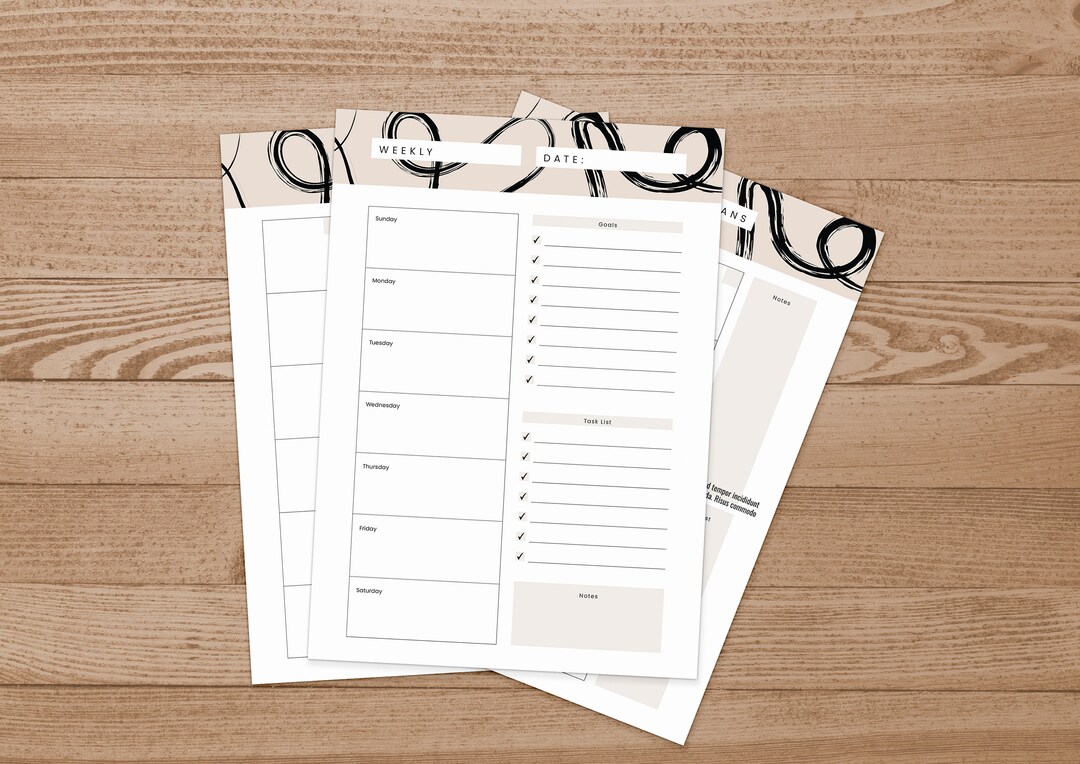 Printable Editable Weekly Monthly Planner Bundle, Goals, Tasks ...