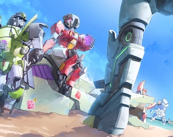 Stampa artistica: "Divertimento estivo dei Decepticon"