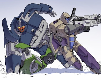 Wydruk artystyczny: Blitzwing i Breakdown
