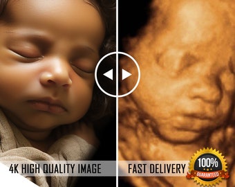 Échographie 3D, 4D, 5D et HD. Transformez votre échographie en une échographie RÉALISTE avec le visage de votre bébé, cadeau échographie HD ! échographie