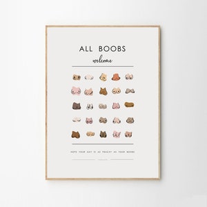 Boobs Illustration Different Types Framed Art Print for Sale by  MeganHeloise
