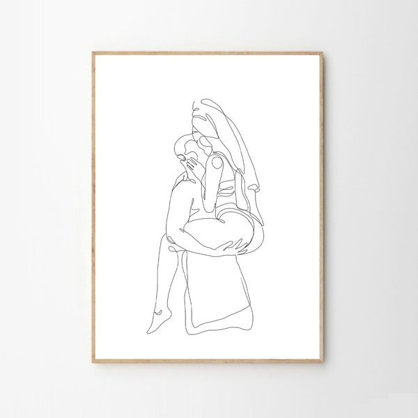 Abstract couple line art, Love print, Couple one line drawing, Man and woman Print, Bedroom wall decor, After Shower Bathroom decor