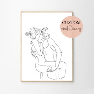 Custom Line Drawing From Photo, Minimalist Line Art, Personalized Line Drawing, Best Friend Digital Portrait, Personalized Wedding Gift image 7