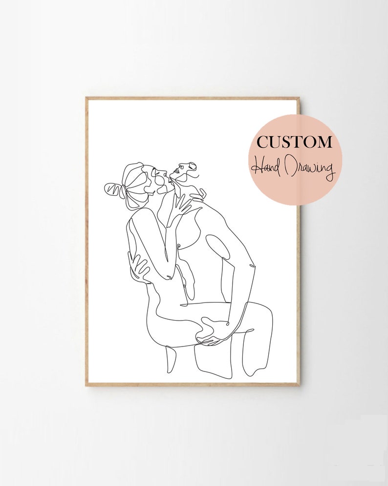 Custom Line Drawing From Photo, Minimalist Line Art, Personalized Line Drawing, Best Friend Digital Portrait, Personalized Wedding Gift image 7