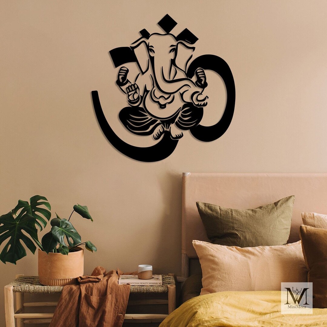 Ganesha Metal Wall Art and Decor Ganapati Elephant Modern Etsy
