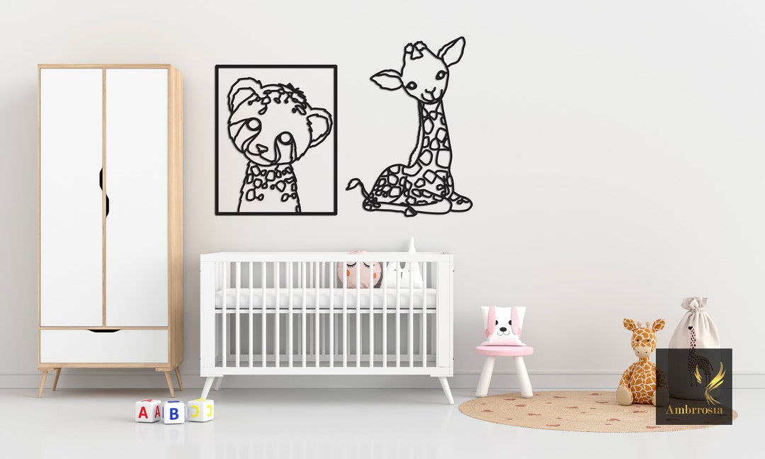 Jungle Animal Decor, Safari Nursery Metal Wall Decor, Home Wall