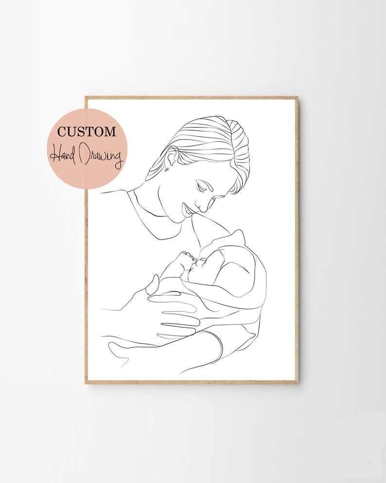 Custom Line Drawing From Photo, Minimalist Line Art, Personalized Line Drawing, Best Friend Digital Portrait, Personalized Wedding Gift image 6