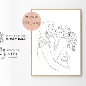 Disegno personalizzato da foto, disegno minimalista, disegno personalizzato, ritratto digitale del migliore amico, regalo di nozze personalizzato