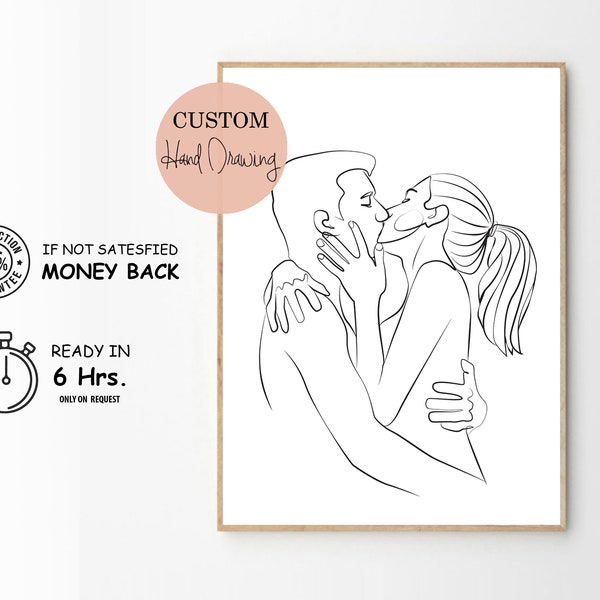 Custom Line Drawing From Photo, Minimalist Line Art, Personalized Line Drawing, Best Friend Digital Portrait, Personalized Wedding Gift