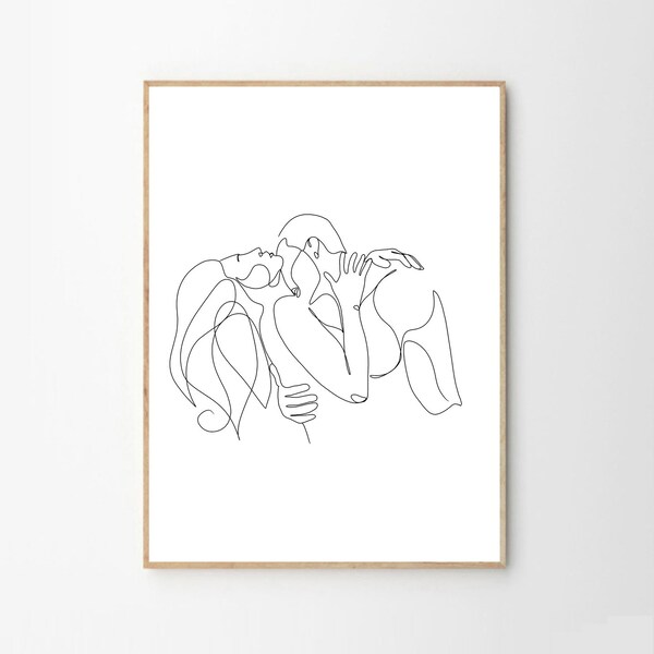 Romantic Line Art - Etsy